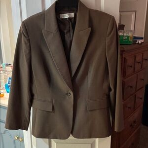 Tahari Classic Brown Women's One Button Blazer SZ 14